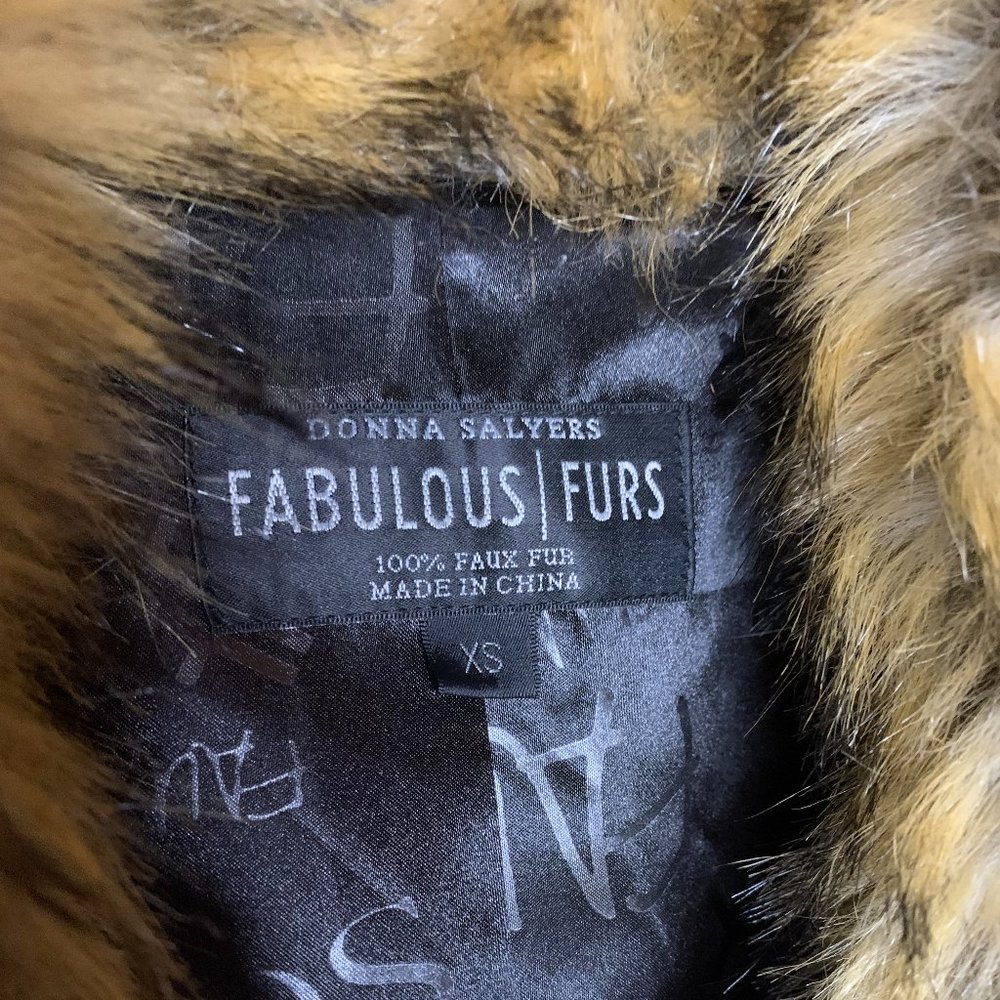 NWOT Fabulous Furs Faux Fur Coat XS - Picture 5 of 13